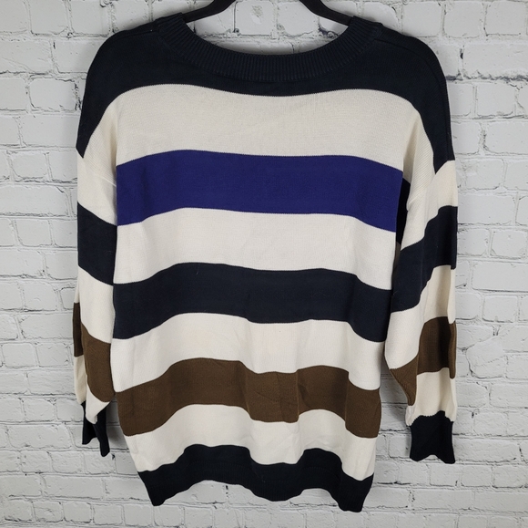 ESCADA by MARGARETHA LEY | vintage striped nautical knit cotton crewneck sweater - Picture 3 of 10